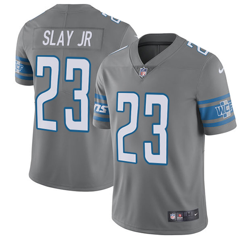 Nike Lions #23 Darius Slay Jr Gray Men's Stitched NFL Limited Rush Jersey - Click Image to Close
